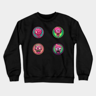 Funny pink Zombie stickers Crewneck Sweatshirt